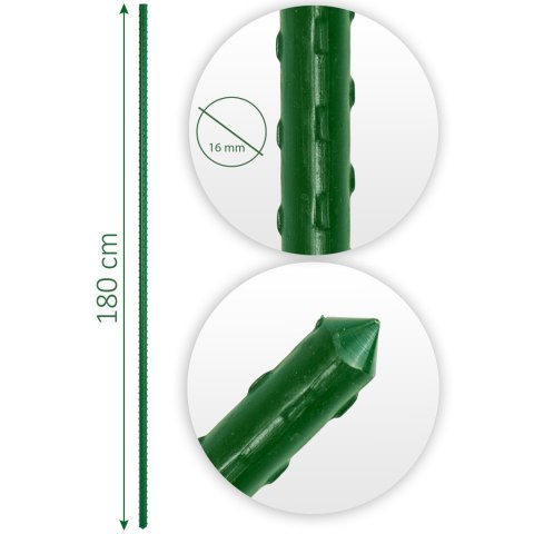 Tyczki do roślin 180 cm Plonos PL-940 zielone 10szt Tyczki do roślin 180 cm Plonos PL-940 zielone 10szt