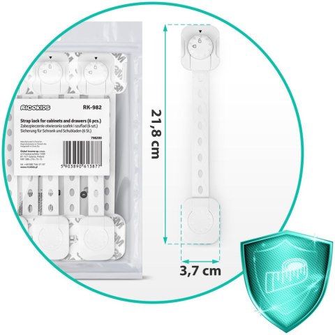 Zabezpieczenie otwierania szafek Ricokids 798200 6 szt białe Zabezpieczenie otwierania szafek Ricokids 798200 6 szt białe