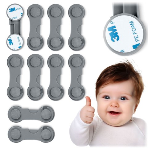 Zabezpieczenie otwierania szafek Ricokids 798301 10 szt szare Zabezpieczenie otwierania szafek Ricokids 798301 10 szt szare