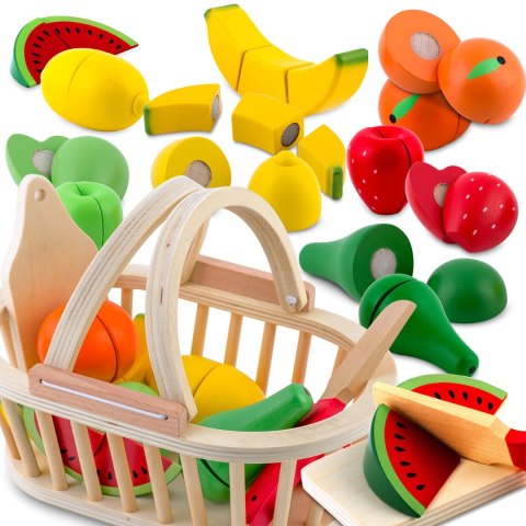 Drewniana zabawka koszyk z owocami do krojenia 9 szt RK-870 Ricokids Drewniana zabawka koszyk z owocami do krojenia 9 szt RK-870 Ricokids