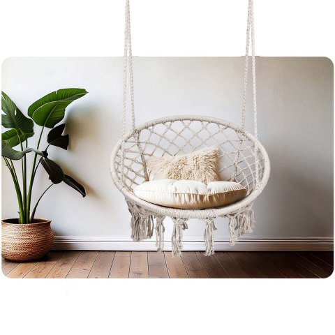 Fotel ogrodowy wiszący huśtawka BOHO beżowy Fotel ogrodowy wiszący huśtawka BOHO beżowy