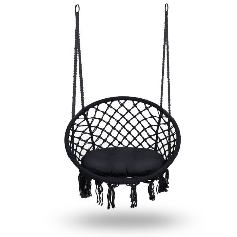 Fotel ogrodowy wiszący huśtawka BOHO czarny Fotel ogrodowy wiszący huśtawka BOHO czarny