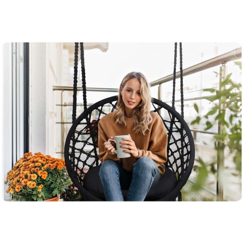 Fotel ogrodowy wiszący huśtawka BOHO czarny Fotel ogrodowy wiszący huśtawka BOHO czarny