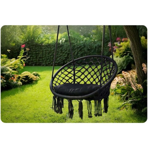 Fotel ogrodowy wiszący huśtawka BOHO czarny Fotel ogrodowy wiszący huśtawka BOHO czarny
