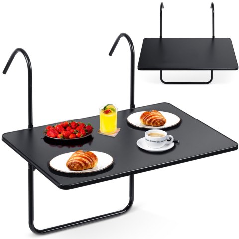 Wytrzymały stolik balkonowy 60x43cm składany Sofotel SO-982 czarny Wytrzymały stolik balkonowy 60x43cm składany Sofotel SO-982 czarny
