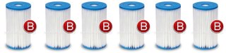 6 x Filtr do pompy komplet Typ B INTEX 29005
