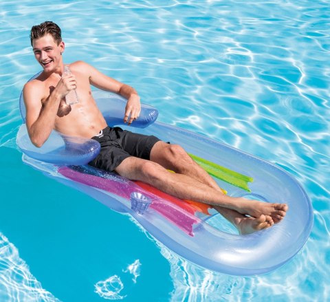 Materac, fotel do opalania i pływania 2w1 King Cool 160 x 85cm INTEX 58802 niebieski Materac, fotel do opalania i pływania 2w1 King Cool 160 x 85cm INTEX 58802 niebieski