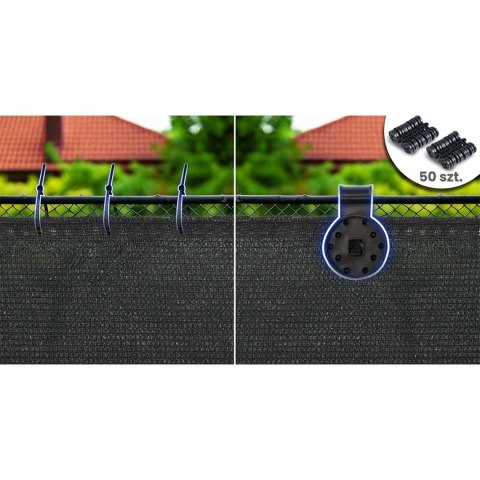 Siatka cieniująca 1,2x50m 140g/m2 + 50 zacisków szara Siatka cieniująca 1,2x50m 140g/m2 + 50 zacisków szara