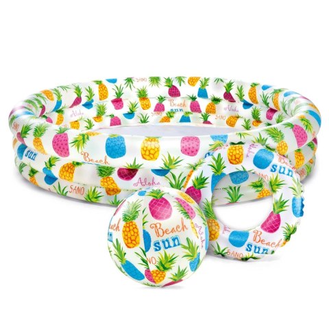Zestaw: basen dmuchany 132 x 28 cm + piłka i kółko INTEX 59469 Zestaw: basen dmuchany 132 x 28 cm + piłka i kółko INTEX 59469