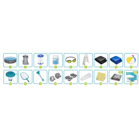 Basen ogrodowy stelażowy 427 x 107 cm 17w1 Bestway 5614Z Basen ogrodowy stelażowy 427 x 107 cm 17w1 Bestway 5614Z