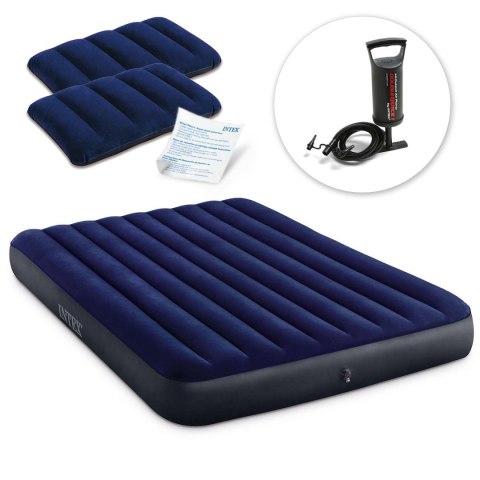 Materac dmuchany 203x152x25 cm z pompką tłokową INTEX 64765 Materac dmuchany 203x152x25 cm z pompką tłokową INTEX 64765