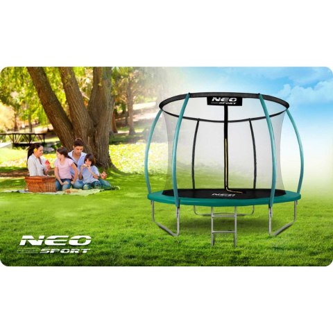 Trampolina ogrodowa 8ft/252cm z siatką, profilowanymi słupkami i drabinką Neo-Sport Trampolina ogrodowa 8ft/252cm z siatką, profilowanymi słupkami i drabinką Neo-Sport
