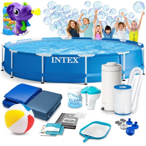Basen ogrodowy stelażowy 366 x 76 cm 16w1 INTEX 28212 + maszynka do baniek GRATIS Basen ogrodowy stelażowy 366 x 76 cm 16w1 INTEX 28212 + maszynka do baniek GRATIS