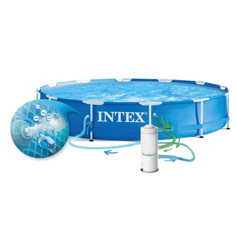 Basen ogrodowy stelażowy 366 x 76 cm 16w1 INTEX 28212 + maszynka do baniek GRATIS Basen ogrodowy stelażowy 366 x 76 cm 16w1 INTEX 28212 + maszynka do baniek GRATIS