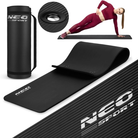 Mata do ćwiczeń z otworami gruba 183 x 60 cm Neo-Sport - 192000 czarna Mata do ćwiczeń z otworami gruba 183 x 60 cm Neo-Sport - 192000 czarna