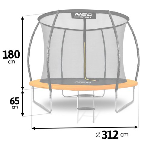 Trampolina ogrodowa profilowana 10ft/312cmz siatką wewnętrzną Neo-Sport Trampolina ogrodowa profilowana 10ft/312cmz siatką wewnętrzną Neo-Sport