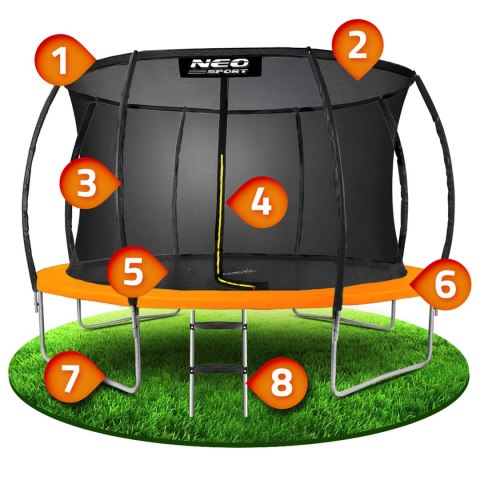 Trampolina ogrodowa profilowana 12ft/374cm z siatką wewnętrzną Neo-Sport Trampolina ogrodowa profilowana 12ft/374cm z siatką wewnętrzną Neo-Sport
