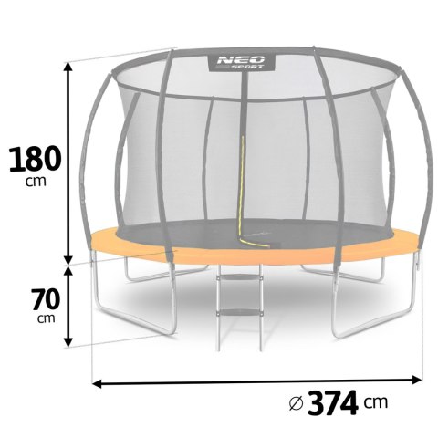 Trampolina ogrodowa profilowana 12ft/374cm z siatką wewnętrzną Neo-Sport Trampolina ogrodowa profilowana 12ft/374cm z siatką wewnętrzną Neo-Sport