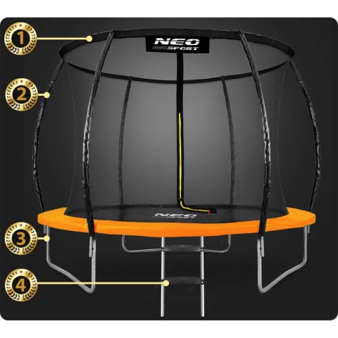 Trampolina ogrodowa profilowana 8ft/252cm z siatką wewnętrzną Neo-Sport Trampolina ogrodowa profilowana 8ft/252cm z siatką wewnętrzną Neo-Sport
