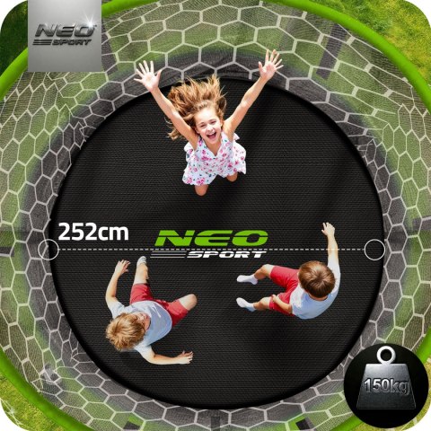 Trampolina ogrodowa profilowana 8ft/252cm z siatką wewnętrzną Neo-Sport Trampolina ogrodowa profilowana 8ft/252cm z siatką wewnętrzną Neo-Sport