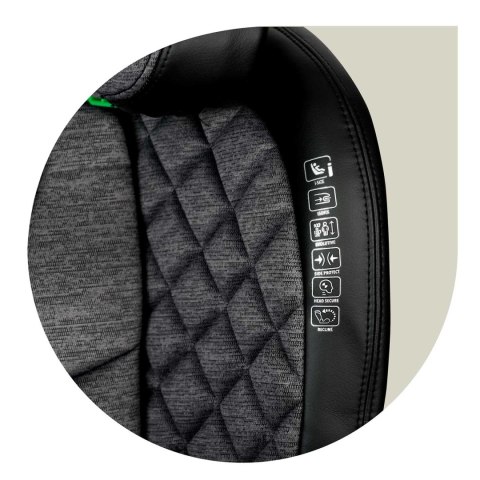 Fotelik samochodowy Nukido Louis czarno-szary 15-36 kg ISOFIX Fotelik samochodowy Nukido Louis czarno-szary 15-36 kg ISOFIX