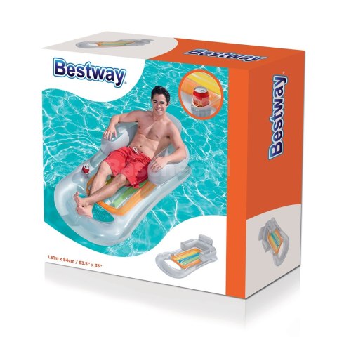 Dmuchany materac, fotel, leżak 161 x 84 cm Bestway 43028 srebrny Dmuchany materac, fotel, leżak 161 x 84 cm Bestway 43028 srebrny