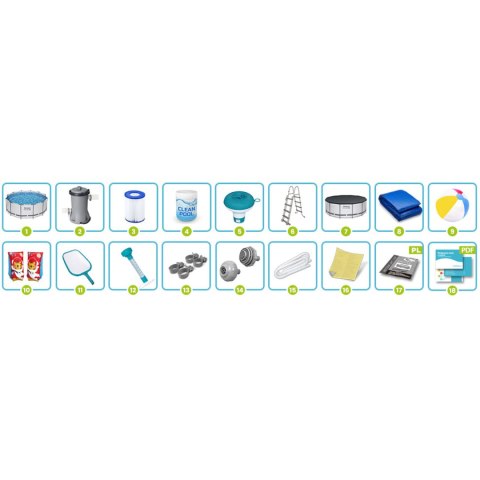 Basen ogrodowy stelażowy 366 x 122 cm 18w1 Bestway 56420 Basen ogrodowy stelażowy 366 x 122 cm 18w1 Bestway 56420