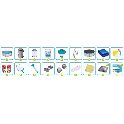 Basen ogrodowy stelażowy 457 x 122 cm 18w1 Bestway 56438 Basen ogrodowy stelażowy 457 x 122 cm 18w1 Bestway 56438