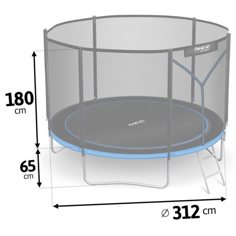 Trampolina ogrodowa 10ft/312cm z siatką zewnętrzną i drabinką Neo-Sport Trampolina ogrodowa 10ft/312cm z siatką zewnętrzną i drabinką Neo-Sport