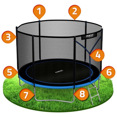 Trampolina ogrodowa 10ft/312cm z siatką zewnętrzną i drabinką Neo-Sport Trampolina ogrodowa 10ft/312cm z siatką zewnętrzną i drabinką Neo-Sport