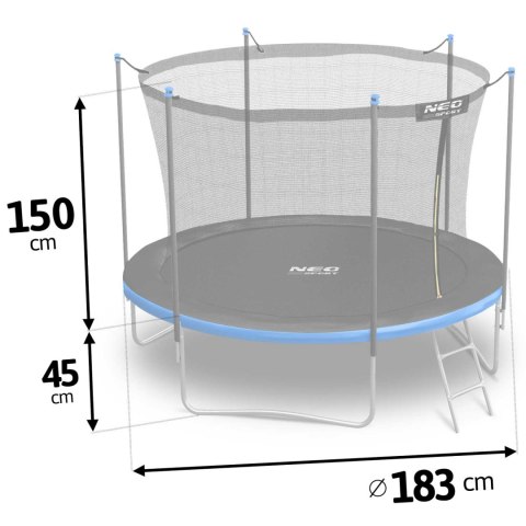 Trampolina ogrodowa 6ft/183cm z siatką wewnętrzną i drabinką Neo-Sport Trampolina ogrodowa 6ft/183cm z siatką wewnętrzną i drabinką Neo-Sport