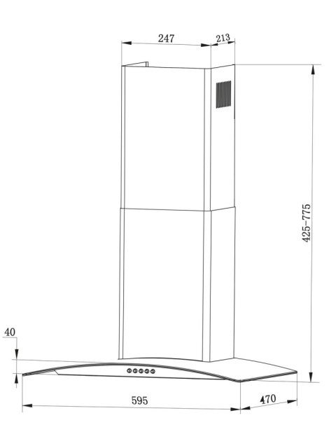 Okap kuchenny kominowy 60 cm Berdsen BT-202 Okap kuchenny kominowy 60 cm Berdsen BT-202